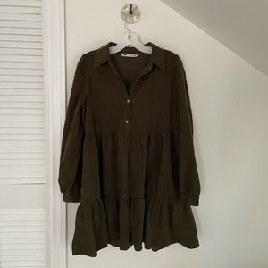 Corduroy tiered mini dress NWOT